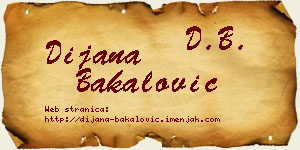 Dijana Bakalović vizit kartica